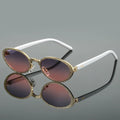 Thea Rhinestone Oval Sunglasses
