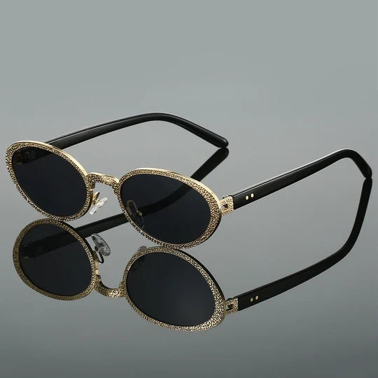 Thea Rhinestone Oval Sunglasses