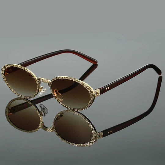 Thea Rhinestone Oval Sunglasses